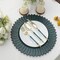 MATTE TEAL 6 Matte 13" Sunflower Design Plastic Dinner CHARGER PLATES